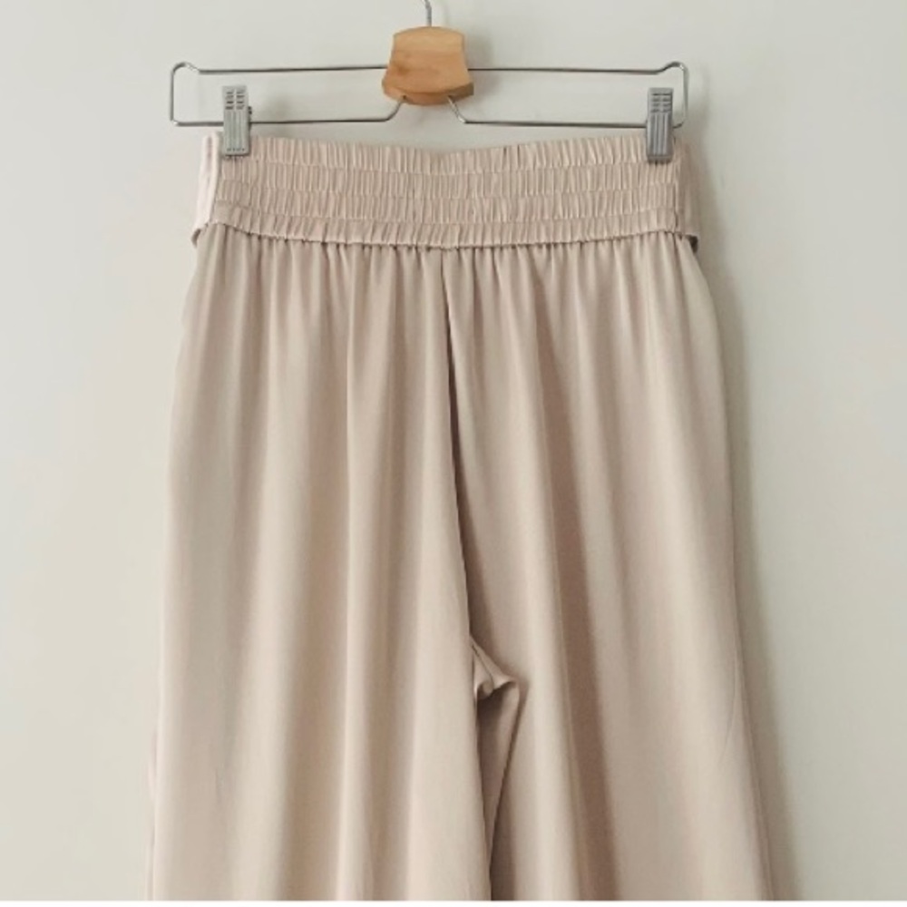 Express High Rise Wide-Leg Pants with Tie Waist Women Size M Beige Quiet Luxury - Picture 8 of 12